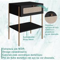 Kit 02 Mesas De Cabeceira 1 Gv Palhinha 28932 Linha Oslo Nero Artesano Nero - 8