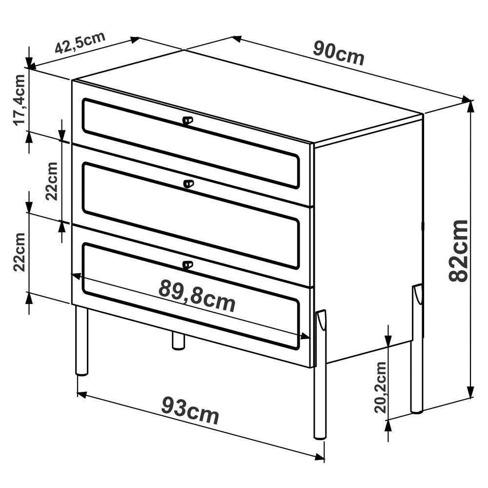 Comoda E 02 Mesas De Cabeceira Palhinha 27934x27933 Linha Oslo Nero Artesano Nero - 8