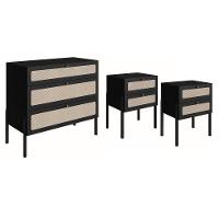 Comoda E 02 Mesas De Cabeceira Palhinha 27934x27933 Linha Oslo Nero Artesano Nero - 1