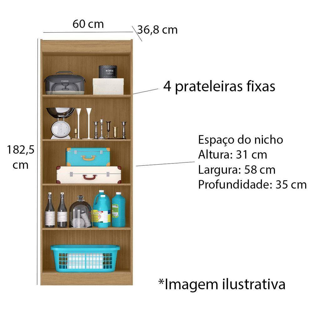 Armário Multiuso 2 Portas 4 Prateleiras Atacama - 3