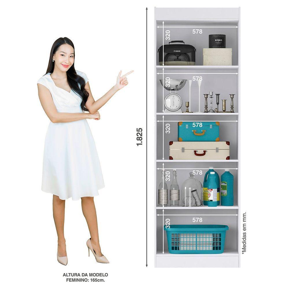 Armário Multiuso 2 Portas 4 Prateleiras Branco - 4
