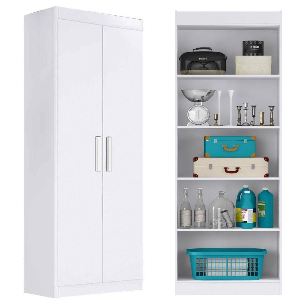 Armário Multiuso 2 Portas 4 Prateleiras Branco - 5