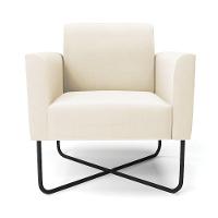 Kit 2 Poltronas Base X Industrial Preto Marisa Veludo D03 - D\'rossi Cor Bege - 6