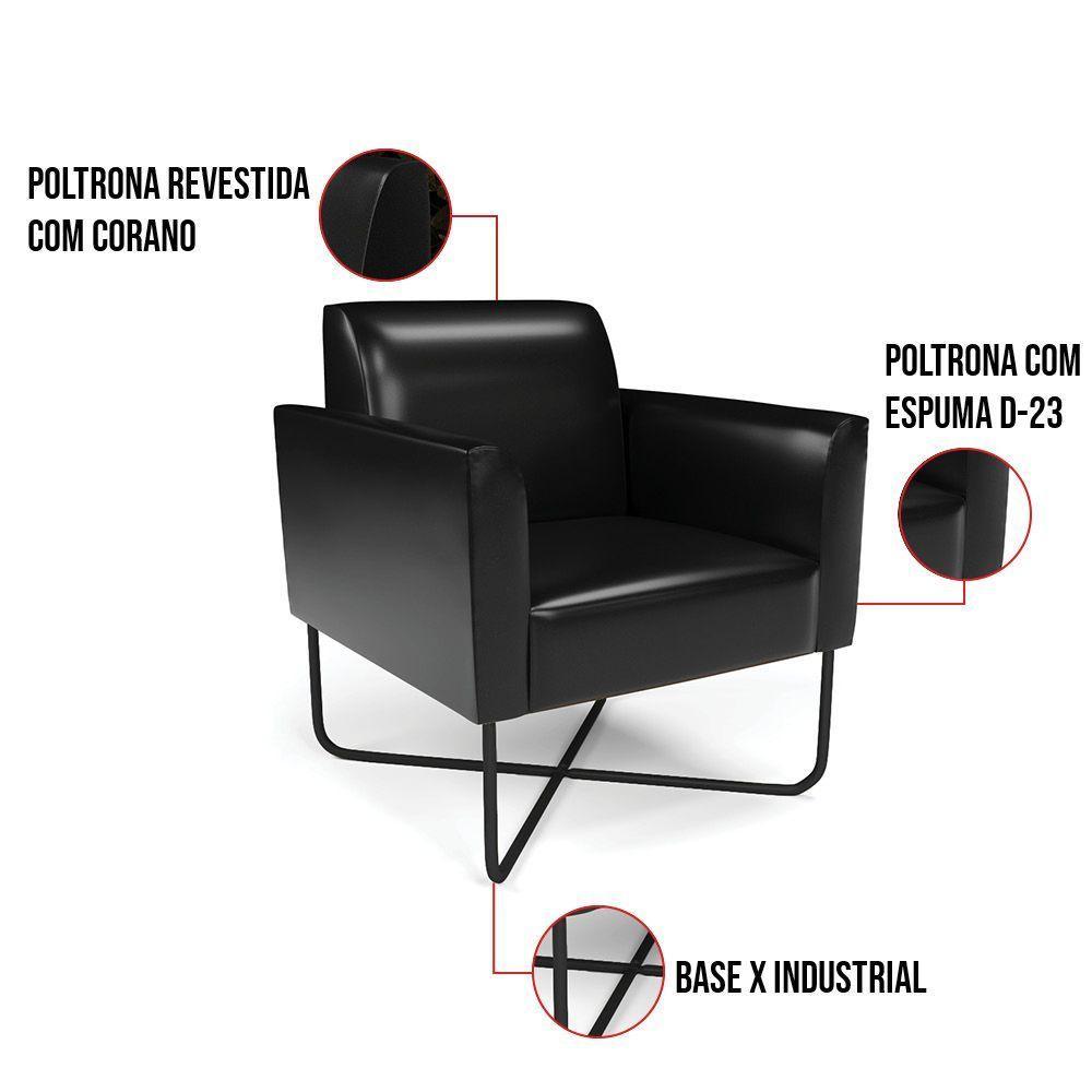 Poltrona Base X Industrial Preto Marisa Corano D03 - D\'rossi Cor Preto - 7