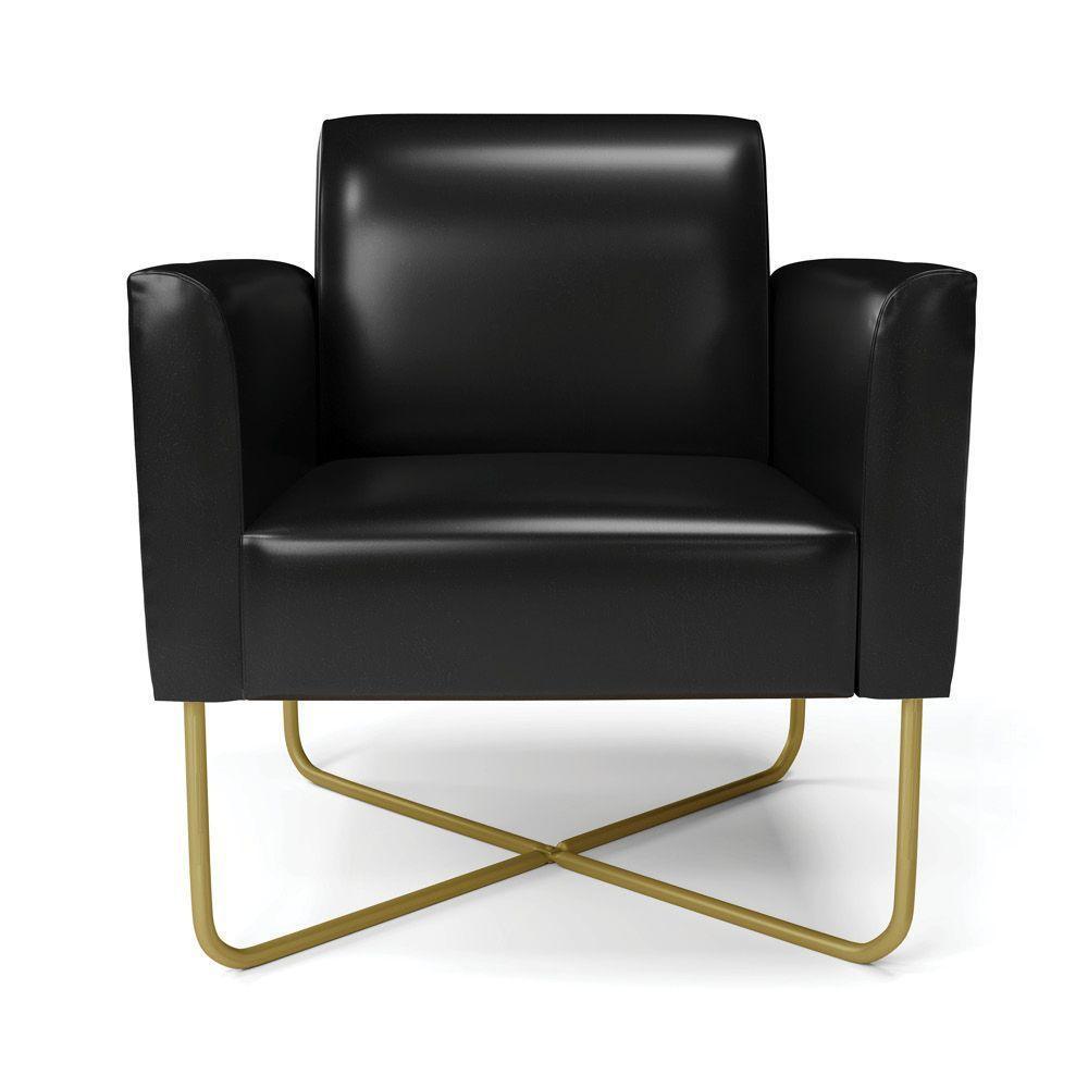 Poltrona Base X Industrial Dourado Marisa Corano D03 - D\'rossi Cor Preto - 2
