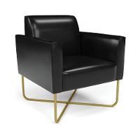 Poltrona Base X Industrial Dourado Marisa Corano D03 - D\'rossi Cor Preto - 1