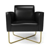 Poltrona Base X Industrial Dourado Marisa Corano D03 - D\'rossi Cor Preto - 2