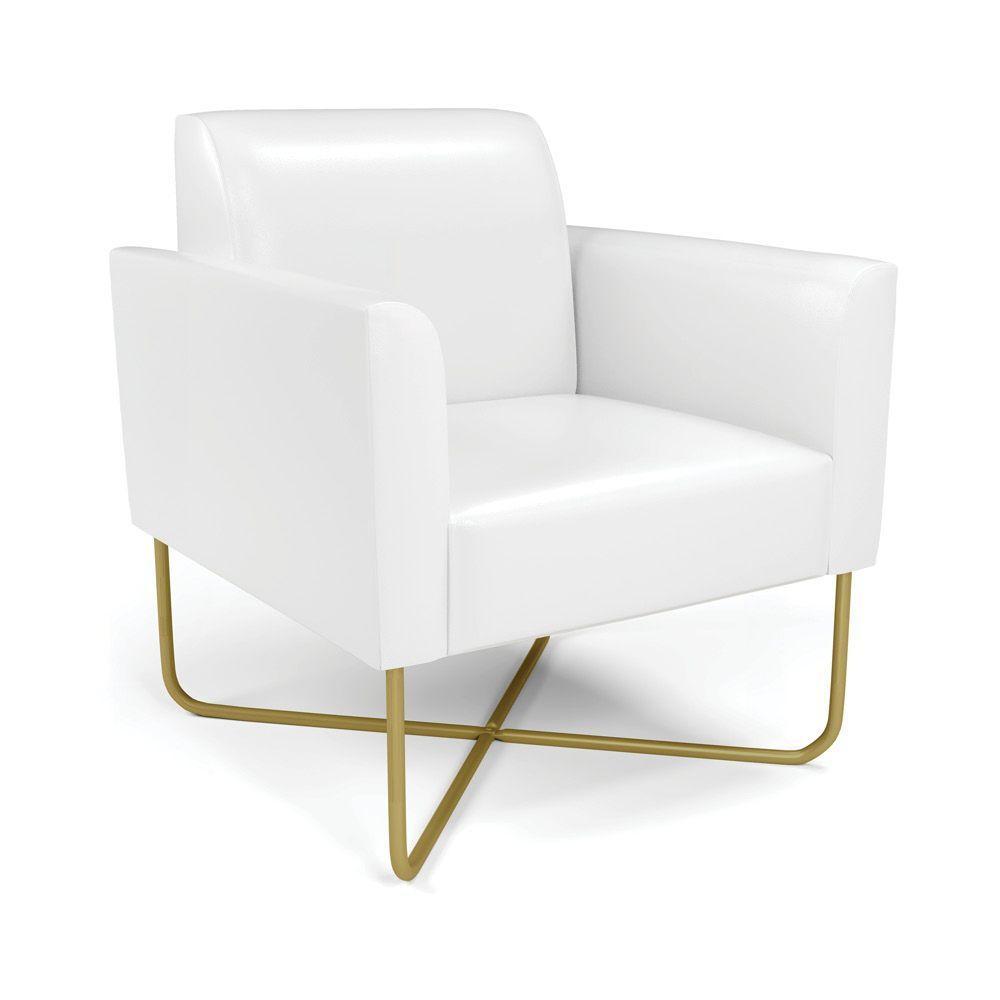 Poltrona Base X Industrial Dourado Marisa Corano D03 - D\'rossi Cor Branco - 1