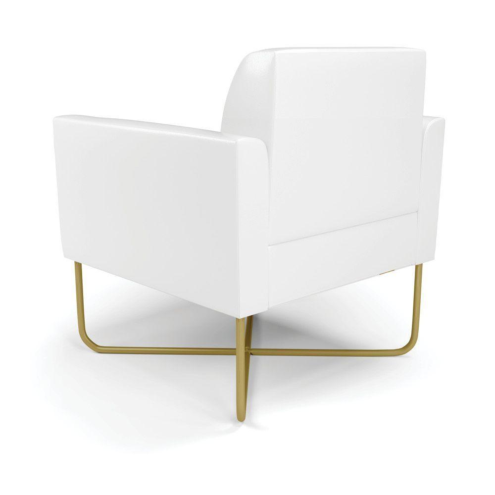 Poltrona Base X Industrial Dourado Marisa Corano D03 - D\'rossi Cor Branco - 2