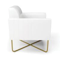 Poltrona Base X Industrial Dourado Marisa Corano D03 - D\'rossi Cor Branco - 5