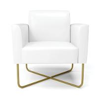 Poltrona Base X Industrial Dourado Marisa Corano Branco D03 - D\'rossi - 3