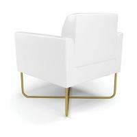 Poltrona Base X Industrial Dourado Marisa Corano Branco D03 - D\'rossi