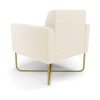 Kit 2 Poltronas Base X Industrial Dourado Marisa Veludo Bege D03 - D\'rossi