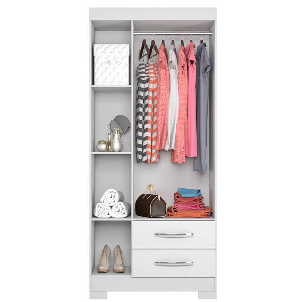Guarda Roupa Solteiro Nt5000 3 Portas E 2 Gavetas Com Pés Notável Branco New- Rosa Flex - 7