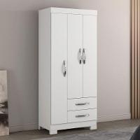 Guarda Roupa Solteiro Nt5000 3 Portas E 2 Gavetas Com Pés Notável Branco New- Rosa Flex - 1