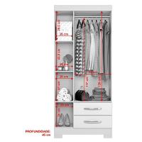 Guarda Roupa Solteiro Nt5000 3 Portas E 2 Gavetas Com Pés Notável Branco New- Rosa Flex - 3