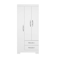 Guarda Roupa Solteiro Nt5000 3 Portas E 2 Gavetas Com Pés Notável Branco New- Rosa Flex - 5