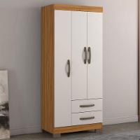 Guarda Roupa Solteiro Nt5000 3 Portas E 2 Gavetas Com Pés Notável Freijo Trend Com Off White - 1