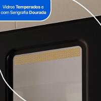 Armário Aéreo De Cozinha ágata 3 Portas Com Vidro 817007 Telasul Preto - 2