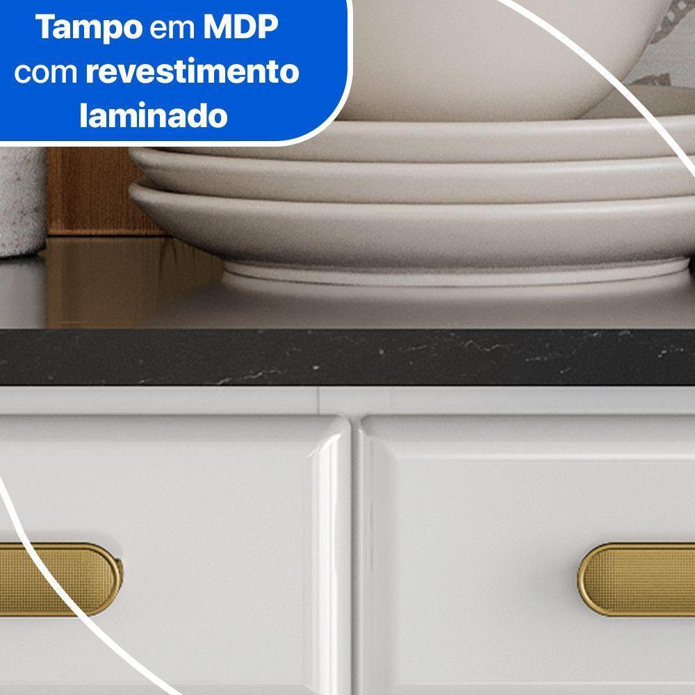 Balcão De Cozinha ágata 3 Portas E 3 Gavetas Com Tampo 817108 Telasul Branco - 5