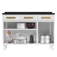 Balcão De Cozinha ágata 3 Portas E 3 Gavetas Com Tampo 817108 Telasul Branco - 2