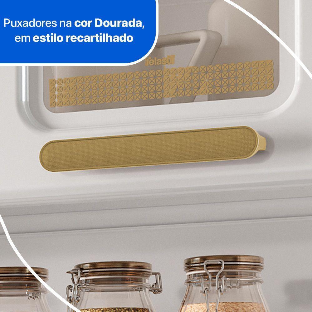 Armário Aéreo De Cozinha ágata 3 Portas Com Vidro 817007 Telasul Branco - 2