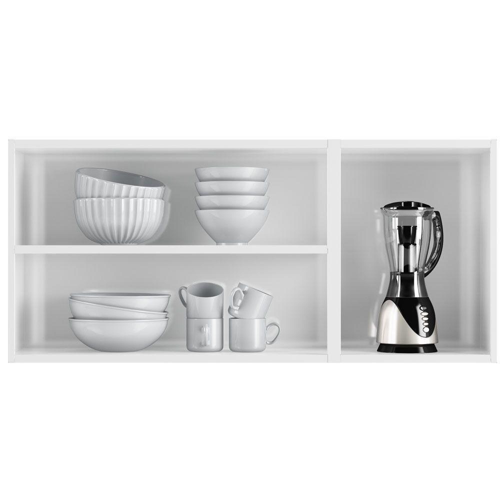 Armário Aéreo De Cozinha ágata 3 Portas Com Vidro 817007 Telasul Branco - 6