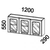 Armário Aéreo De Cozinha ágata 3 Portas Com Vidro 817007 Telasul Branco - 3
