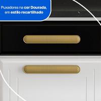 Balcão De Cozinha ágata 3 Portas E 3 Gavetas Com Tampo 817108 Telasul Branco Com Preto