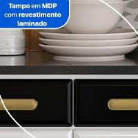 Balcão De Cozinha ágata 3 Portas E 3 Gavetas Com Tampo 817108 Telasul Branco Com Preto - 6