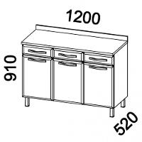 Balcão De Cozinha ágata 3 Portas E 3 Gavetas Com Tampo 817108 Telasul Branco Com Preto - 7