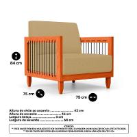 Kit Poltrona E Sofá Varanda Samoa Madeira Maciça Com Cordas Náutica Linho Dourado - Desk Design - 8