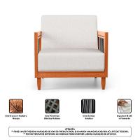 Kit 02 Poltronas Varanda Samoa Madeira Maciça Com Cordas Náutica Linho Natural - Desk Design