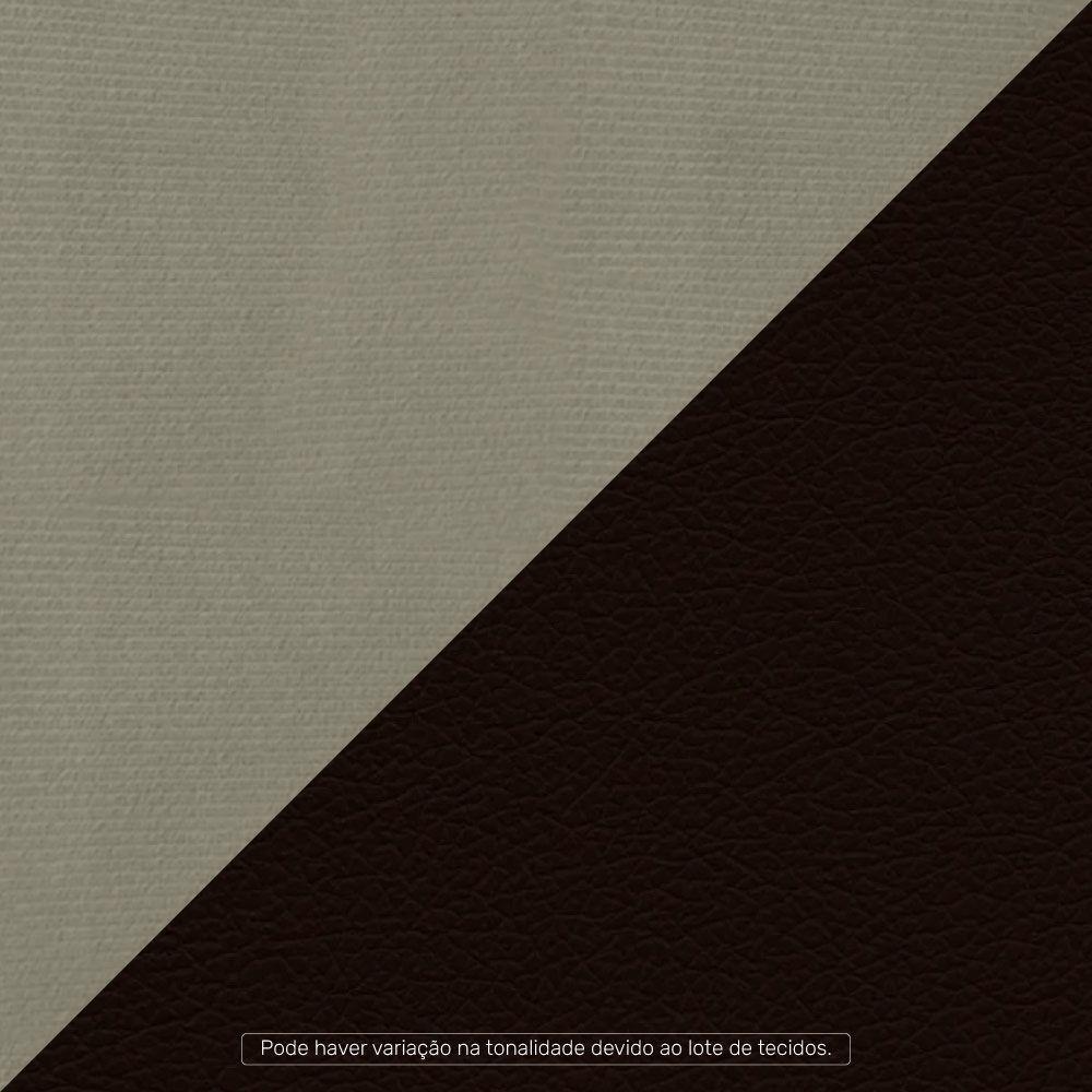 Kit 02 Poltronas Decorativas Aisha Orgânica Composê Sintético Marrom Com Suede Bege - Desk Design - 3