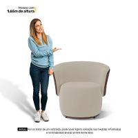 Kit 02 Poltronas Decorativas Aisha Orgânica Composê Sintético Marrom Com Suede Bege - Desk Design