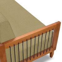 Sofá Varanda Samoa Madeira Maciça 02 Lugares Com Cordas Náutica Linho Dourado - Desk Design - 7