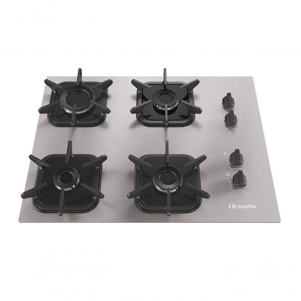 Cooktop Mueller 4 Bocas De Alumínio Com Queimador Ultra Chama Mcg4bk Bivolt - 1