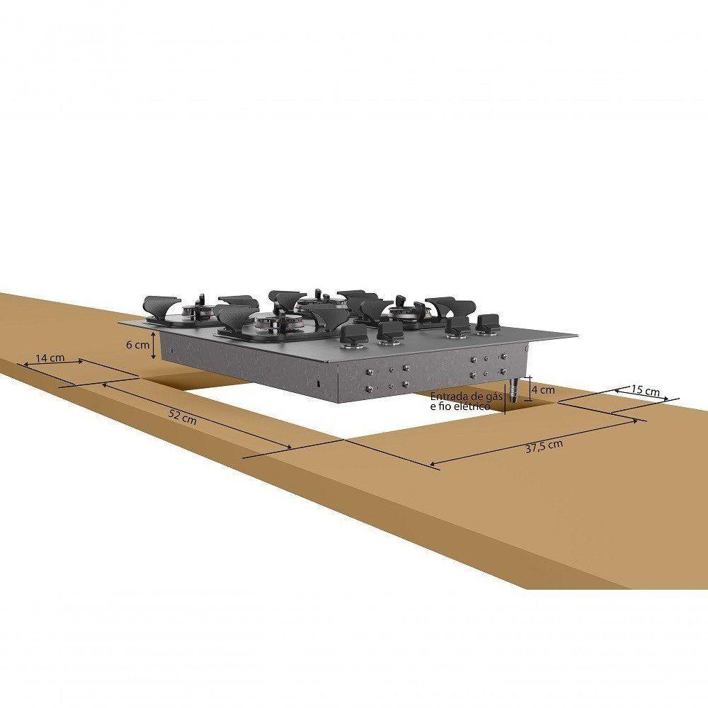 Cooktop Mueller 4 Bocas De Alumínio Com Queimador Ultra Chama Mcg4bk Bivolt - 6