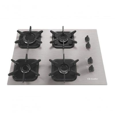 Cooktop a Gás Mueller MCG4BK 4 Bocas Alumínio com Queimador Ultra Chama Preto Bivolt