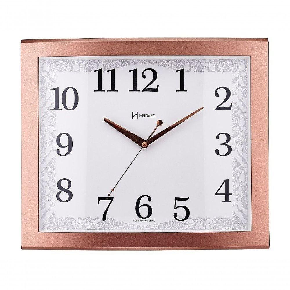 Relógio De Parede Sofisticado Rose E Dourado Fosco Herweg 6905 único - 1