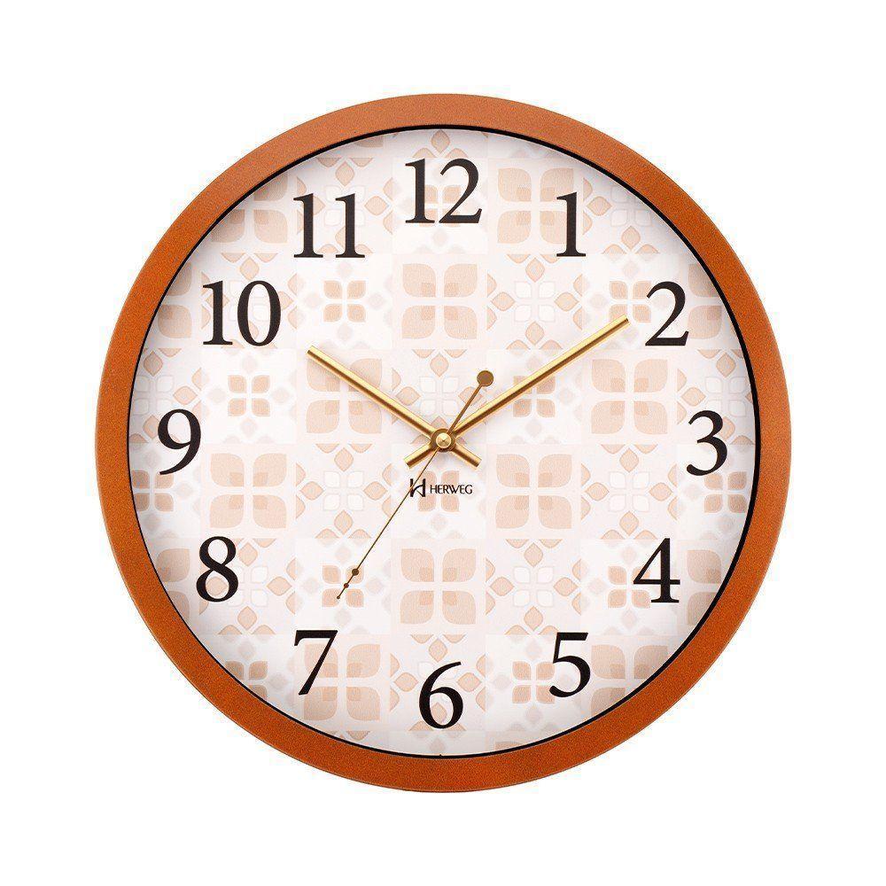Relógio De Parede Em Alumínio Laranja Herweg 6739 único - 1