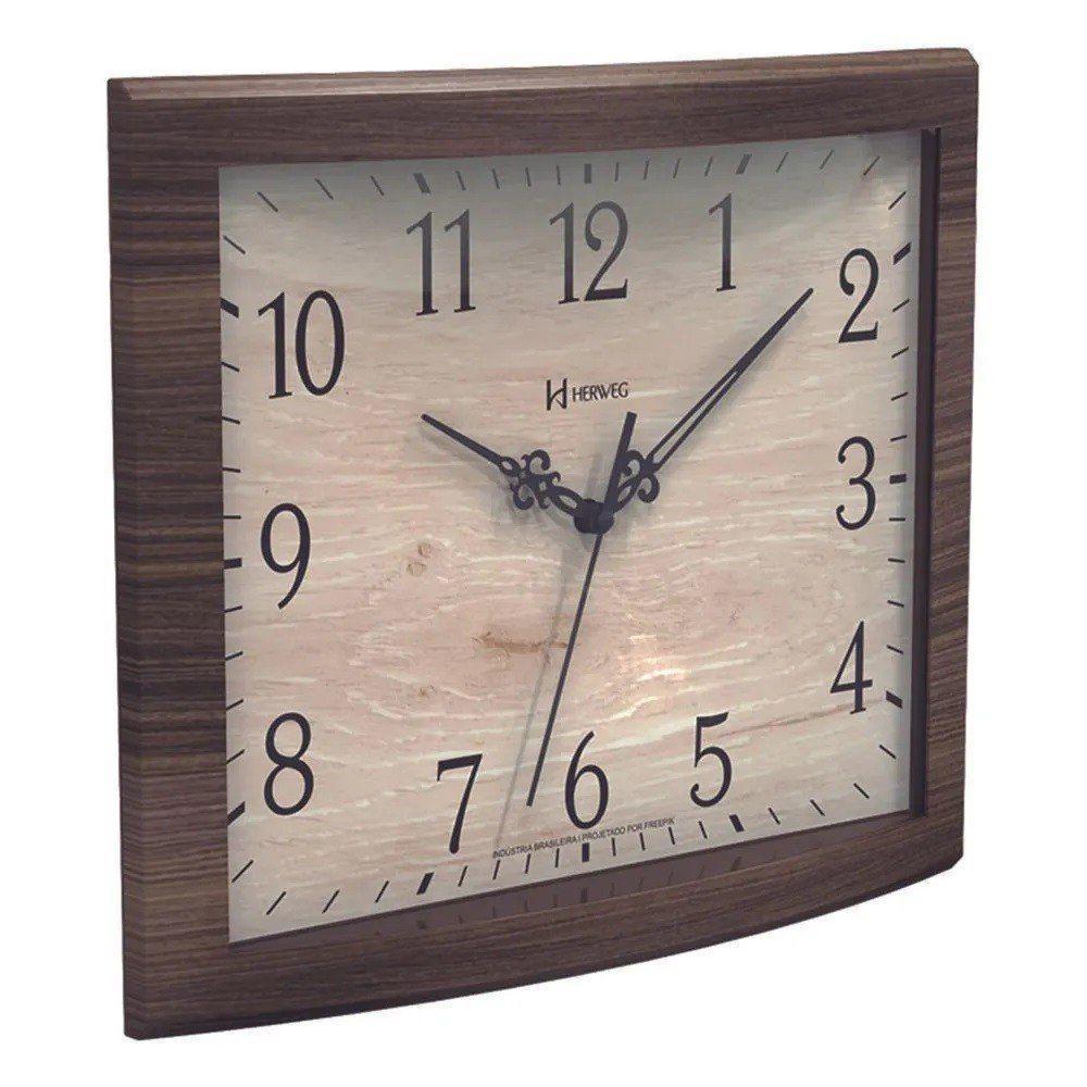 Relógio De Parede Retangular Base Pintada A Mão Herweg 6903 único - 2