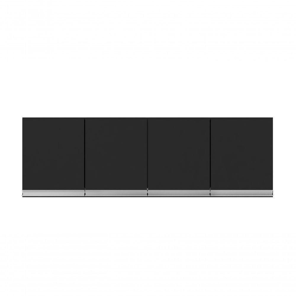 Armário Aéreo P- Cozinha Andreia 150cm C- 4 Portas Preto - 1
