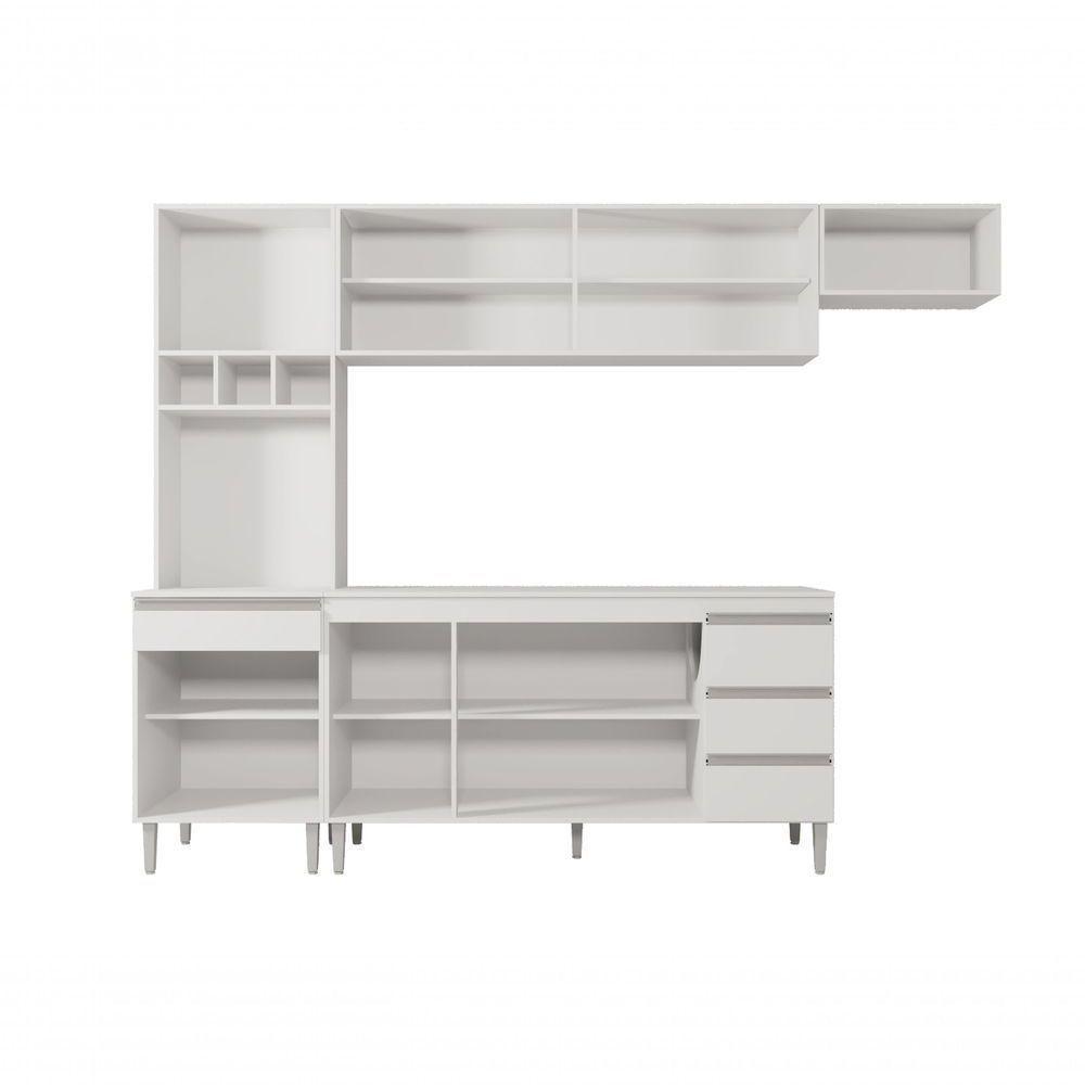 Cozinha Completa Modulada Andreia 5 Peças 280cm Branco - 3
