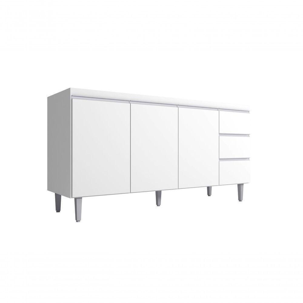 Balcão Gabinete Para Pia Andreia Com Tampo 160cm 3 Portas 3 Gavetas Branco - 1