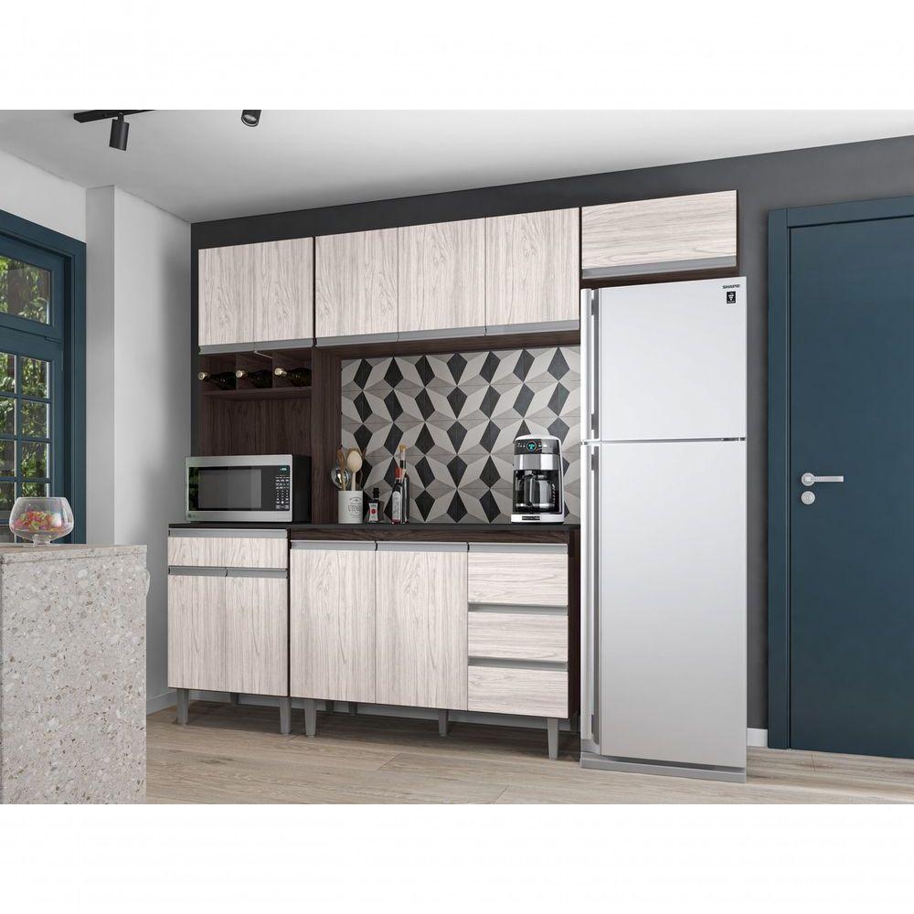 Cozinha Completa Modulada Andreia 5 Peças 240cm Marrom - 4