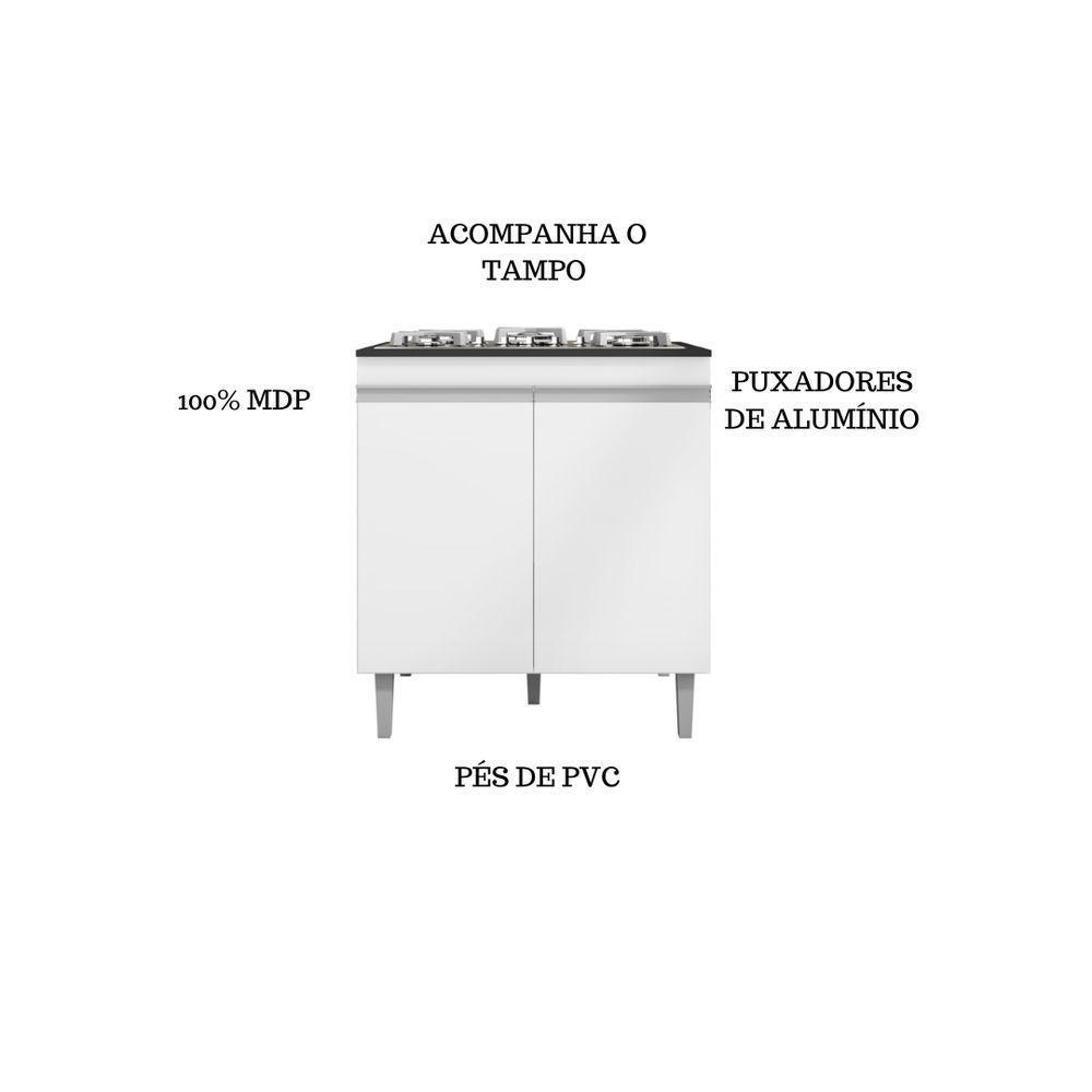 Balcão Cooktop Andreia 4 Ou 5 Bocas Branco - 3