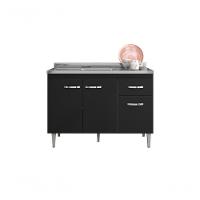 Balcão Gabinete Para Pia Gabriela Sem Tampo 120cm 3 Portas 1 Gaveta Preto - 2