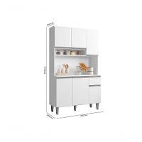 Kit Cozinha Compacta 105cm Com 6 Portas 1 Gaveta Márcia Branco - 4