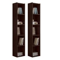 Estante Livreiro Com Prateleiras Janaína Kit 2 Unid Marrom - 1